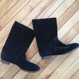 J. Crew Black Suede Leather Boots